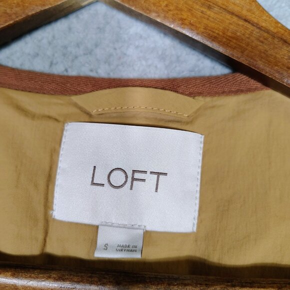 Loft Field Jacket Women's Small Camel Quilted Hi-Low Button Front Outdoor Preppy - Picture 4 of 12